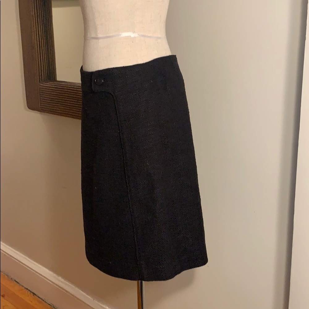 Tory Burch Classic Double Button Black Tweed Skirt - image 3